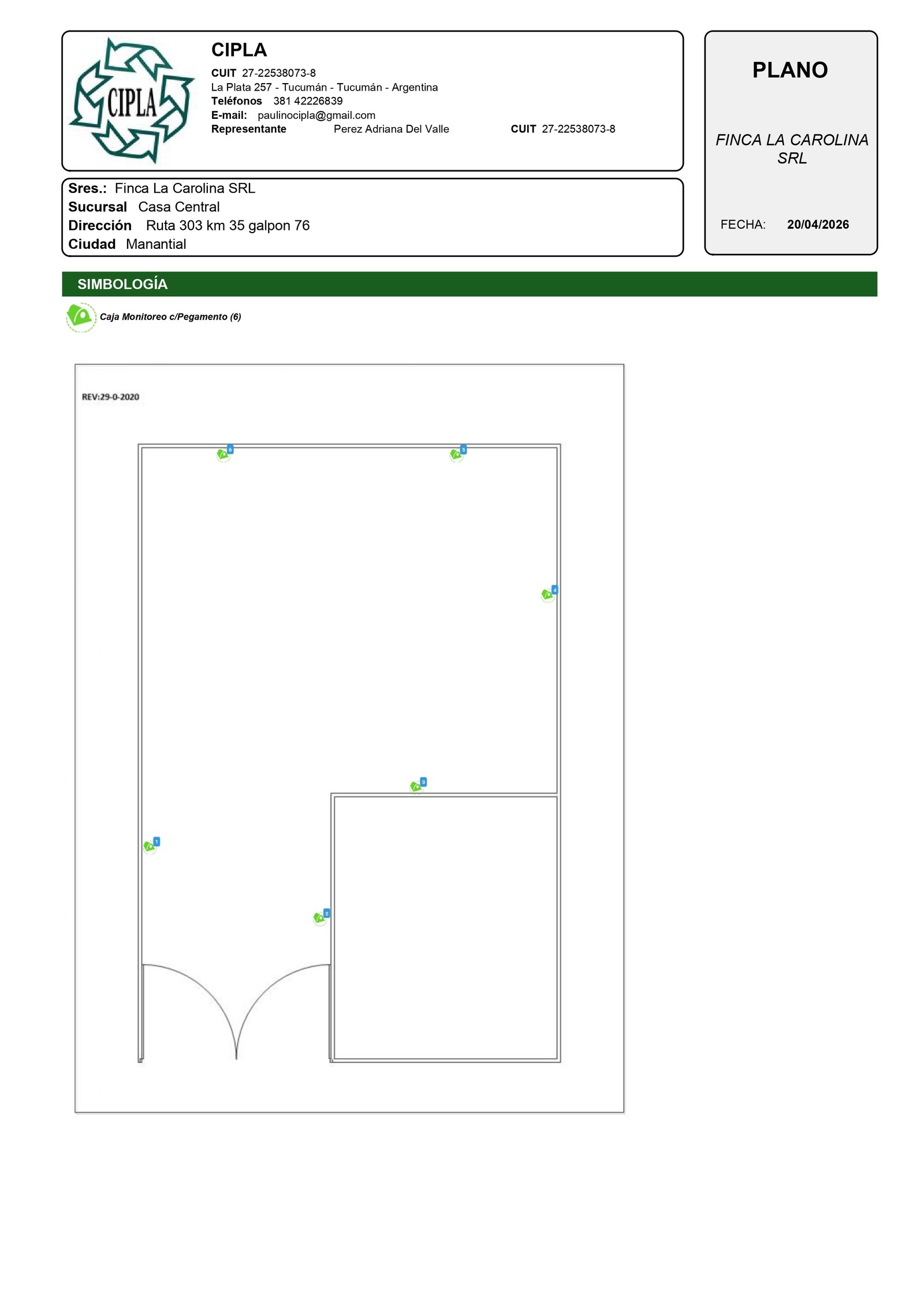 Plano general de ubicación de dispositivos CIPLA